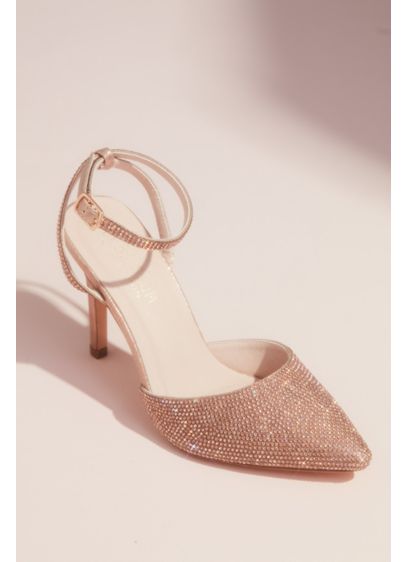 Blossom Pink (Crystal Embellished Pointed Toe Heels with Strap)